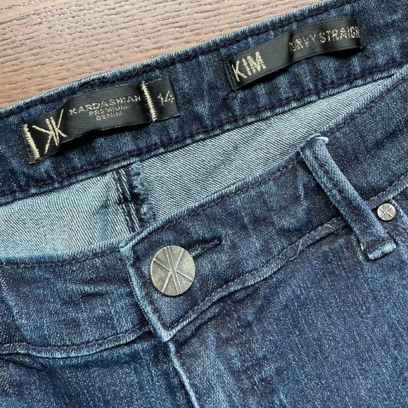Kardashian Premium Denim - Kim, Curvy Straight - Size 14, Dark Blue Wash! - Picture 6 of 9